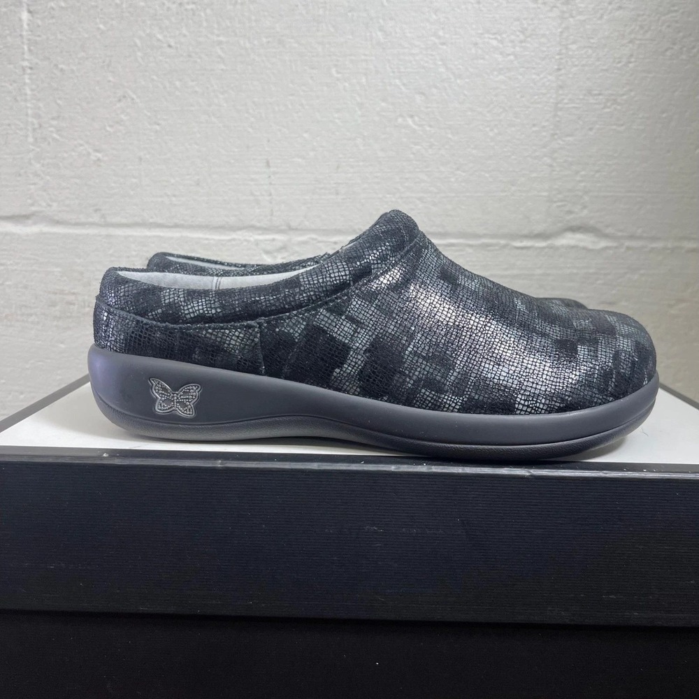 Alegria KAY-160 Block Party Nights Black Leather Mule Clog Women's 38 EU/8 US
